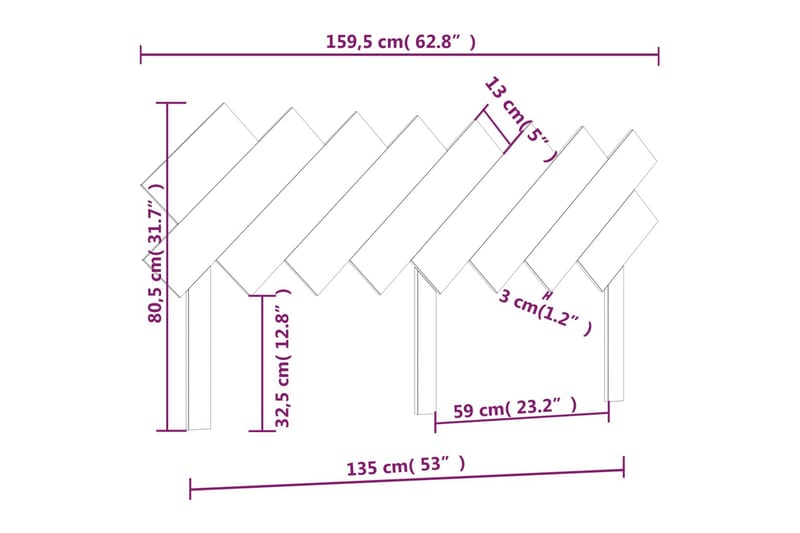 beBasic sengegavl 159,5x3x80,5 cm massivt fyrretræ gyldenbrun - Brun - Møbler - Senge - Sengetilbehør & sengegavl - Sengegavle