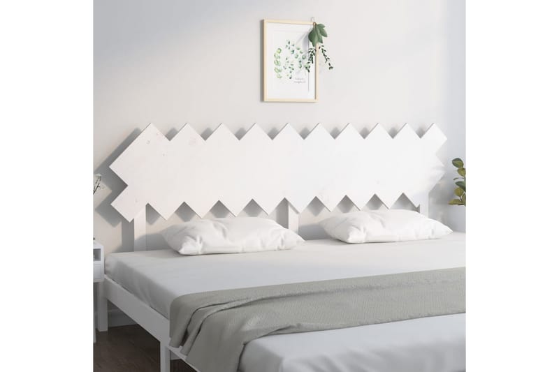 beBasic sengegavl 196x3x80,5 cm massivt fyrretræ hvid - Hvid - Møbler - Senge - Sengetilbehør & sengegavl - Sengegavle