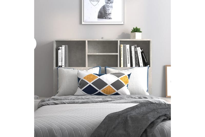 beBasic sengegavl med opbevaring 100x19x103,5 cm betongrå - GrÃ¥ - Møbler - Senge - Sengetilbehør & sengegavl - Sengegavle