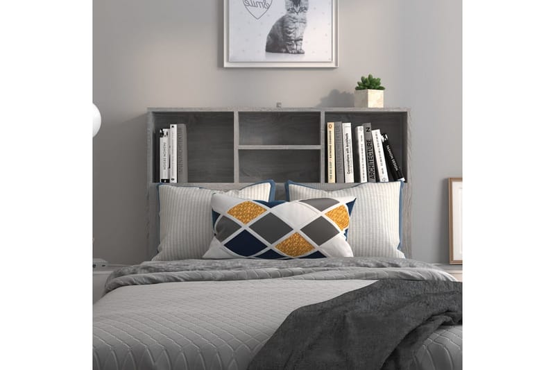 beBasic sengegavl med opbevaring 100x19x103,5 cm grå sonoma-eg - GrÃ¥ - Møbler - Senge - Sengetilbehør & sengegavl - Sengegavle