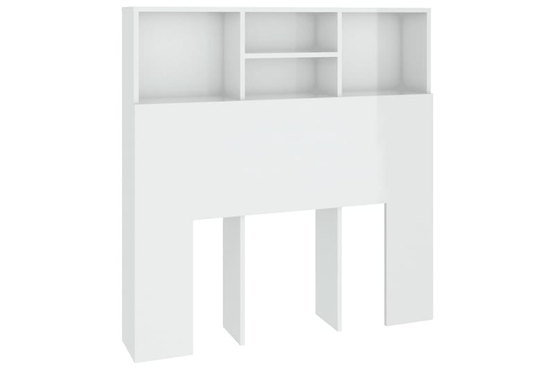 beBasic sengegavl med opbevaring 100x19x103,5 cm hvid højglans - Hvid - Sengegavle