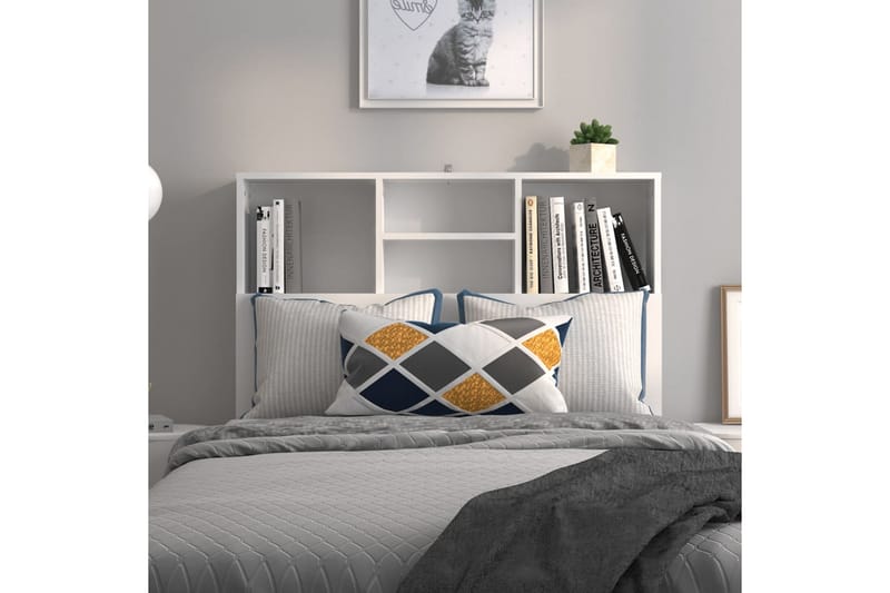beBasic sengegavl med opbevaring 100x19x103,5 cm hvid - Hvid - Møbler - Senge - Sengetilbehør & sengegavl - Sengegavle
