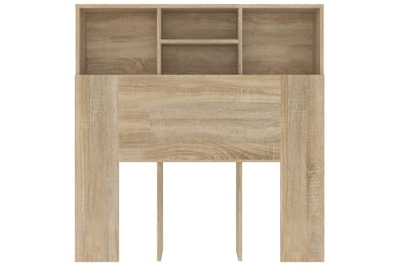 beBasic sengegavl med opbevaring 100x19x103,5 cm sonoma-eg - Brun - Møbler - Senge - Sengetilbehør & sengegavl - Sengegavle