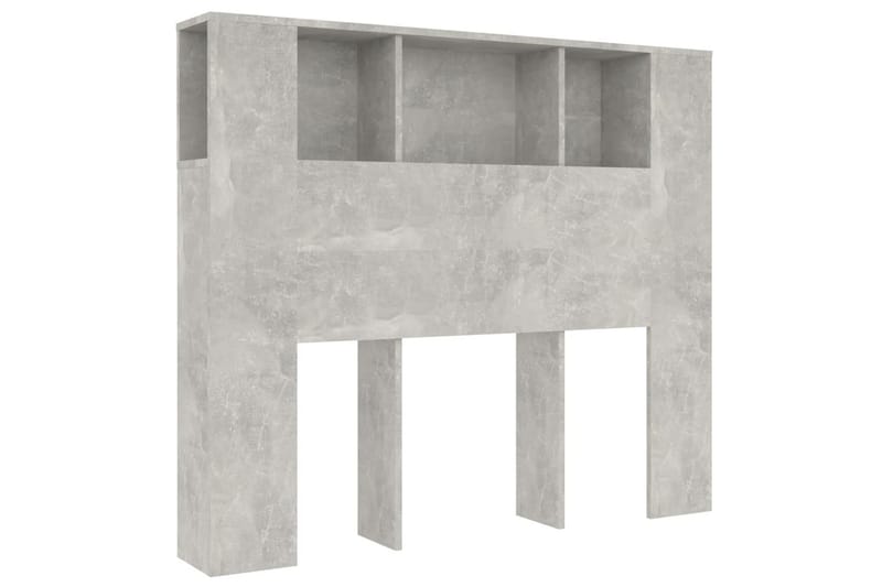 beBasic sengegavl med opbevaring 120x18,5x104,5 cm betongrå - GrÃ¥ - Møbler - Senge - Sengetilbehør & sengegavl - Sengegavle