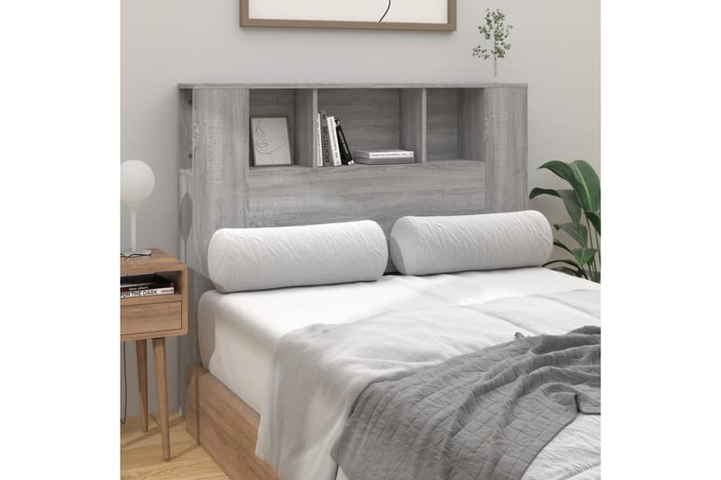 beBasic sengegavl med opbevaring 120x18,5x104,5 cm grå sonoma-eg - GrÃ¥ - Møbler - Senge - Sengetilbehør & sengegavl - Sengegavle