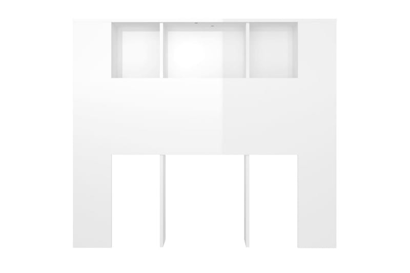 beBasic sengegavl med opbevaring 120x18,5x104,5 cm hvid højglans - Hvid - Sengegavle