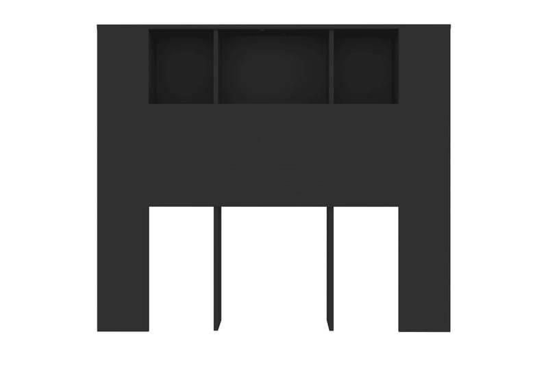 beBasic sengegavl med opbevaring 120x18,5x104,5 cm sort - Sort - Sengegavle