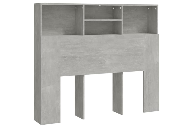 beBasic sengegavl med opbevaring 120x19x103,5 cm betongrå - GrÃ¥ - Møbler - Senge - Sengetilbehør & sengegavl - Sengegavle
