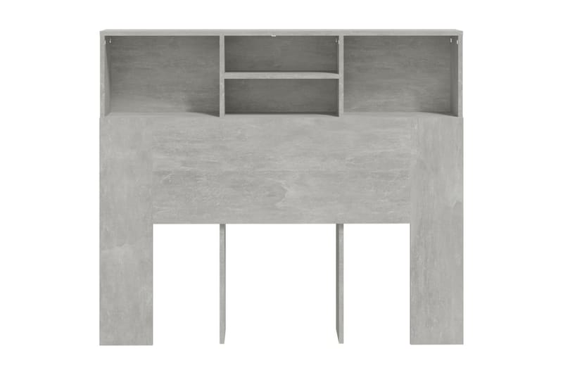 beBasic sengegavl med opbevaring 120x19x103,5 cm betongrå - GrÃ¥ - Møbler - Senge - Sengetilbehør & sengegavl - Sengegavle