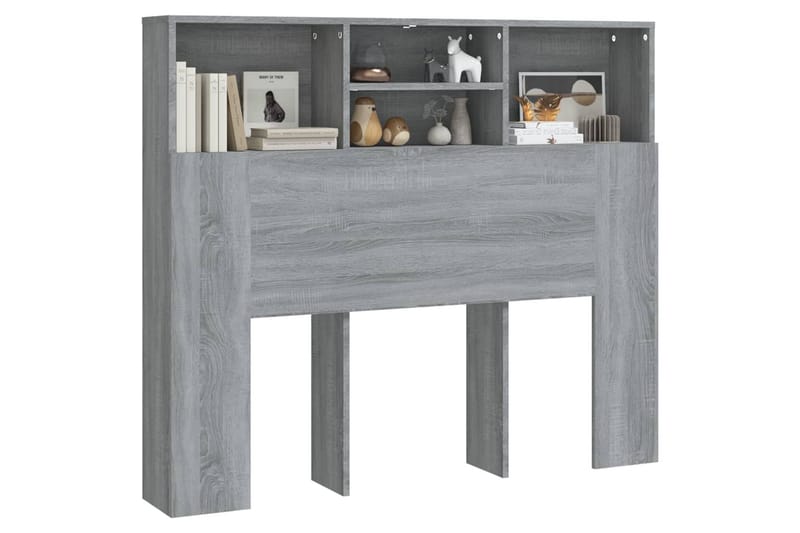 beBasic sengegavl med opbevaring 120x19x103,5 cm grå sonoma-eg - GrÃ¥ - Møbler - Senge - Sengetilbehør & sengegavl - Sengegavle