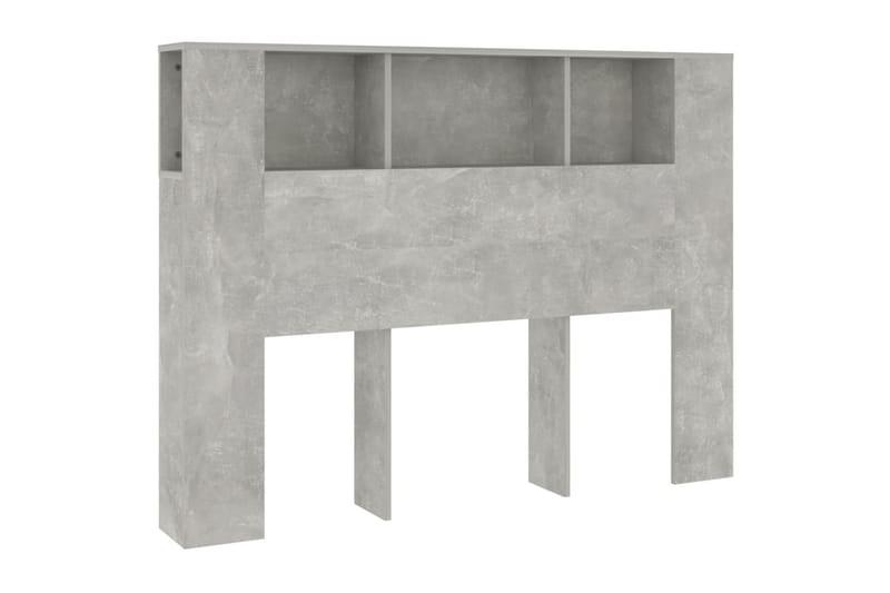 beBasic sengegavl med opbevaring 140x18,5x104,5 cm betongrå - GrÃ¥ - Sengegavle