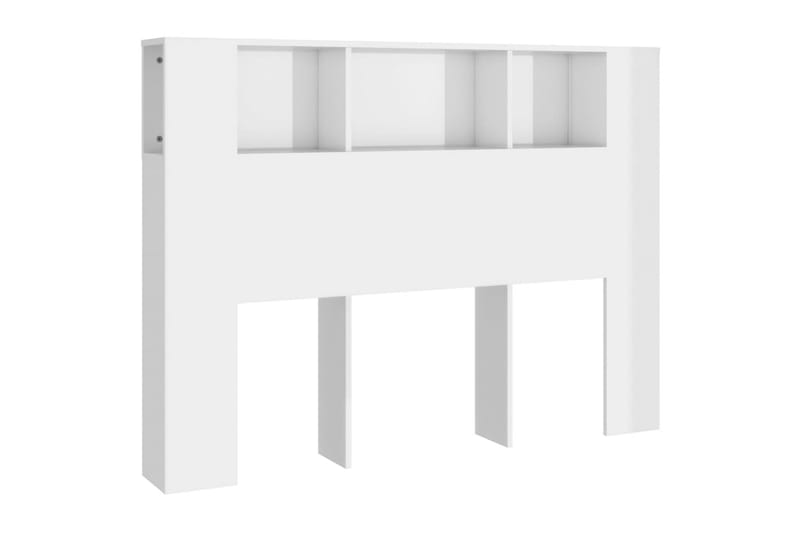 beBasic sengegavl med opbevaring 140x18,5x104,5 cm hvid højglans - Hvid - Sengegavle
