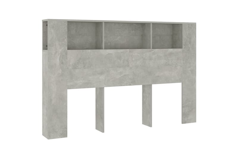 beBasic sengegavl med opbevaring 160x18,5x104,5 cm betongrå - GrÃ¥ - Møbler - Senge - Sengetilbehør & sengegavl - Sengegavle