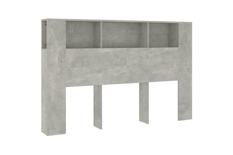 beBasic sengegavl med opbevaring 160x18,5x104,5 cm betongrå - GrÃ¥ - Sengegavle