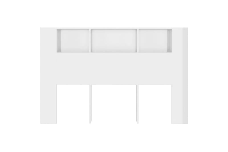 beBasic sengegavl med opbevaring 160x18,5x104,5 cm hvid højglans - Hvid - Sengegavle