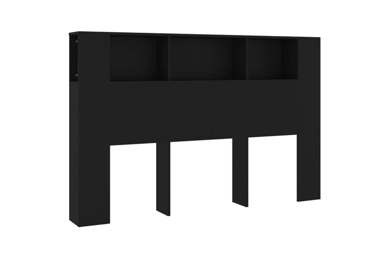 beBasic sengegavl med opbevaring 160x18,5x104,5 cm sort - Sort - Møbler - Senge - Sengetilbehør & sengegavl - Sengegavle