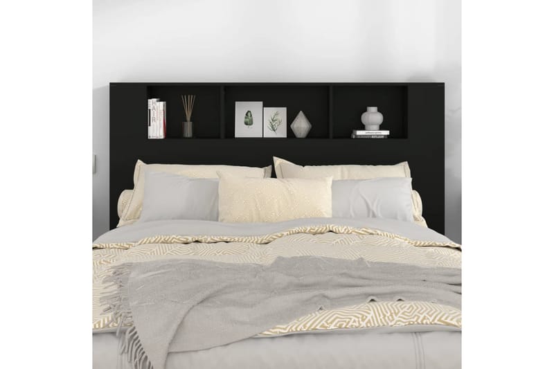 beBasic sengegavl med opbevaring 160x18,5x104,5 cm sort - Sort - Møbler - Senge - Sengetilbehør & sengegavl - Sengegavle