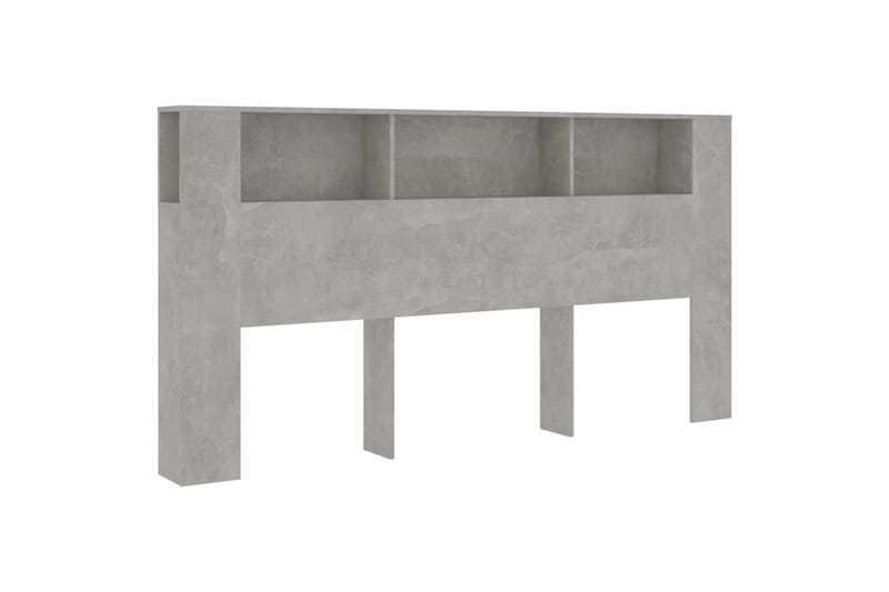 beBasic sengegavl med opbevaring 200x18,5x104,5 cm betongrå - GrÃ¥ - Møbler - Senge - Sengetilbehør & sengegavl - Sengegavle