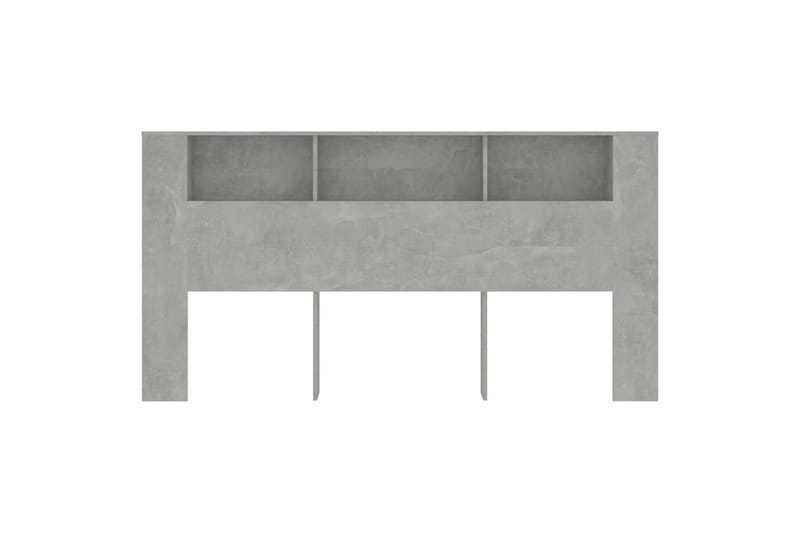beBasic sengegavl med opbevaring 200x18,5x104,5 cm betongrå - GrÃ¥ - Møbler - Senge - Sengetilbehør & sengegavl - Sengegavle