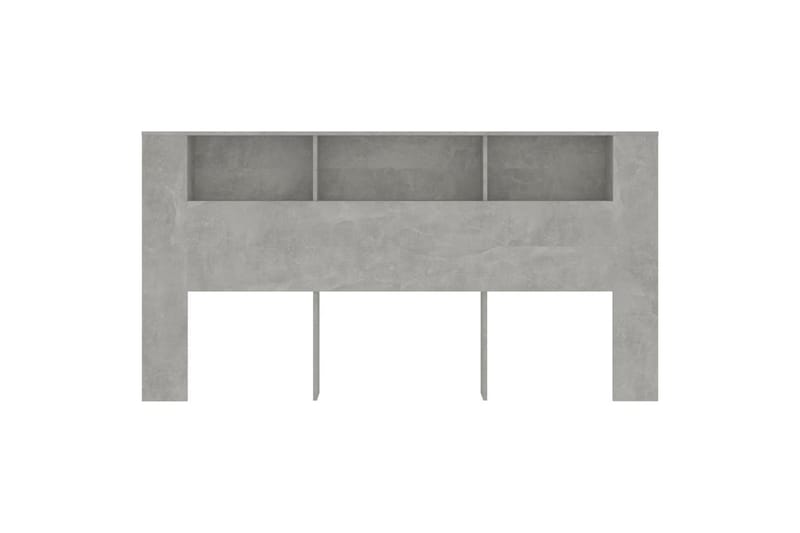 beBasic sengegavl med opbevaring 200x18,5x104,5 cm betongrå - GrÃ¥ - Sengegavle