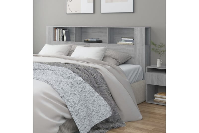 beBasic sengegavl med opbevaring 200x18,5x104,5 cm grå sonoma-eg - GrÃ¥ - Møbler - Senge - Sengetilbehør & sengegavl - Sengegavle