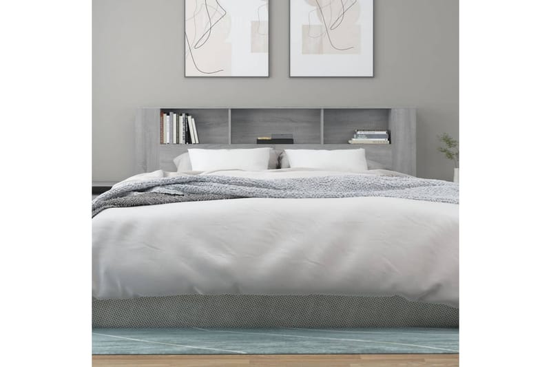 beBasic sengegavl med opbevaring 200x18,5x104,5 cm grå sonoma-eg - GrÃ¥ - Møbler - Senge - Sengetilbehør & sengegavl - Sengegavle