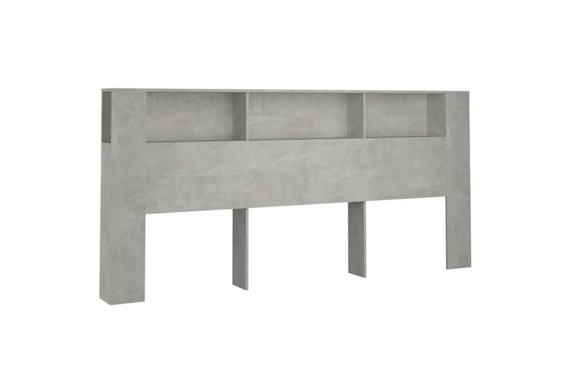 beBasic sengegavl med opbevaring 220x18,5x104,5 cm betongrå - GrÃ¥ - Sengegavle
