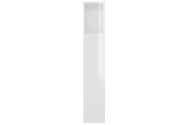 beBasic sengegavl med opbevaring 220x18,5x104,5 cm hvid højglans - Hvid - Sengegavle