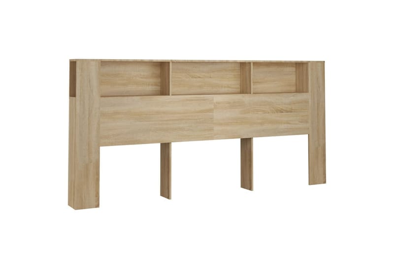 beBasic sengegavl med opbevaring 220x18,5x104,5 cm sonoma-eg - Brun - Sengegavle