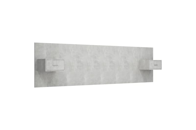 beBasic sengegavl med opbevaring konstrueret træ betongrå - GrÃ¥ - Sengegavle