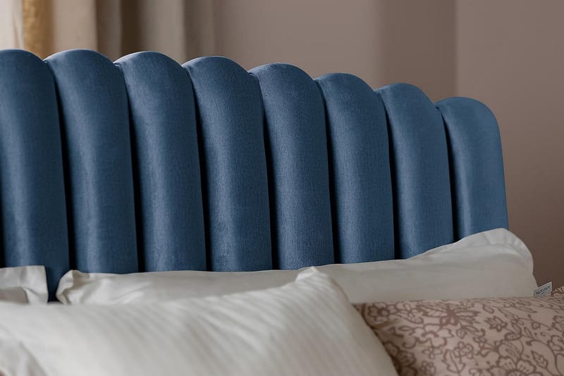 Davia Senggavel 140 cm - Mørkeblå/Velour - Møbler - Senge - Sengetilbehør & sengegavl - Sengegavle