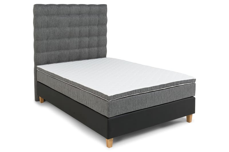 Hilton Luksus sengegavl 140 cm høj ternet - lysegrå - Sengegavle