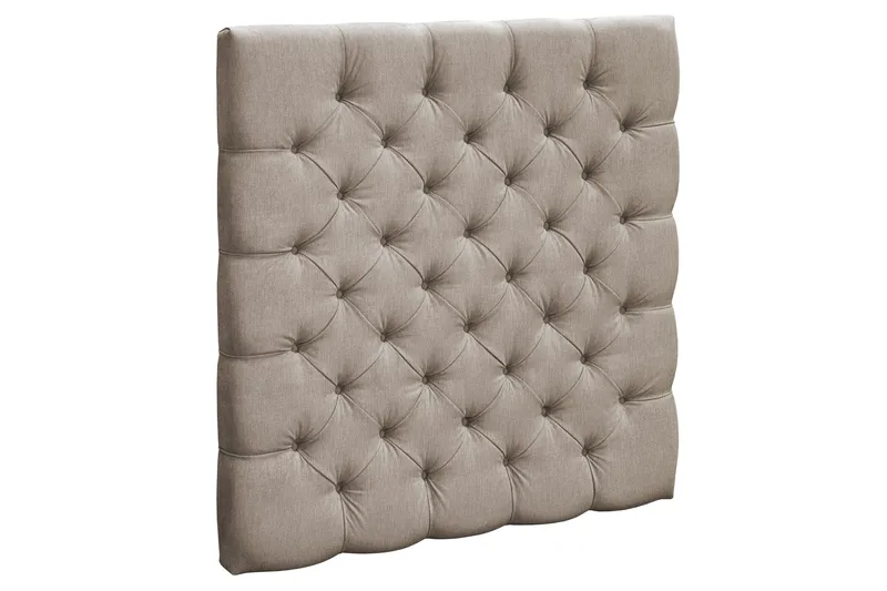 Joluma Polstret Sengegavl & Hovedgavl 105 cm i Stof med Knapper - Beige - Møbler - Senge - Sengetilbehør & sengegavl - Sengegavle