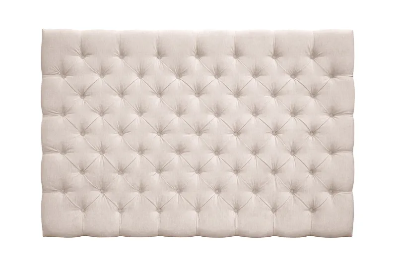 Joluma Polstret Sengegavl & Hovedgavl 180 cm i Plys med Knapper - Lys Beige - Møbler - Senge - Sengetilbehør & sengegavl - Sengegavle