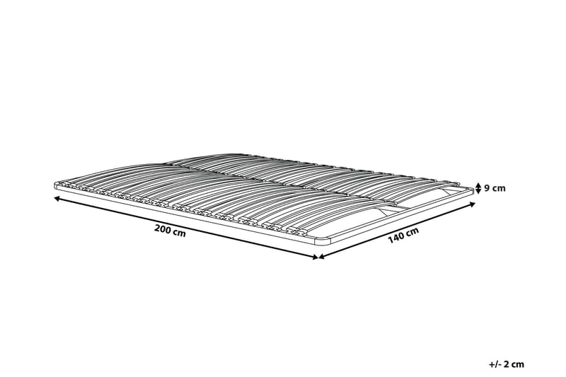 Beronic Ribbotten 140x200 cm - Sort - Møbler - Senge - Sengetilbehør & sengegavl - Lamelbunde