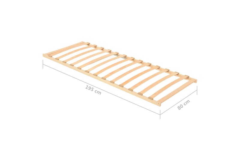 lamelbund med 13 lameller 80x200 cm - Brun - Møbler - Senge - Sengetilbehør & sengegavl - Lamelbunde