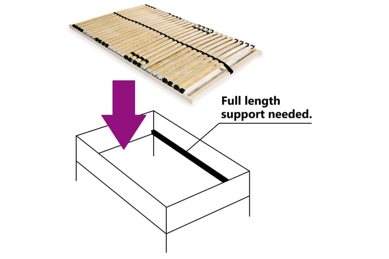 Lamelbund Til Seng Med 28 Lameller 7 Zoner 140 X 200 Cm Fsc - Brun - Møbler - Senge - Sengetilbehør & sengegavl - Lamelbunde