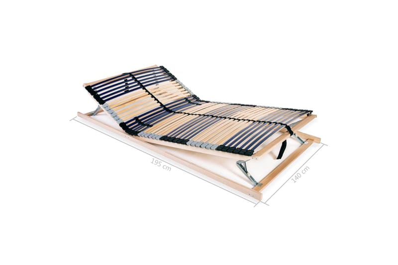 Lamelbund Til Seng Med 42 Lameller 7 Zoner 140 X 200 Cm - Blå - Møbler - Senge - Sengetilbehør & sengegavl - Lamelbunde