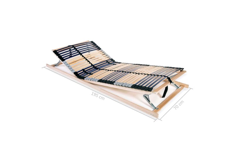 Lamelbund Til Seng Med 42 Lameller 7 Zoner 70 X 200 Cm Fsc - Blå - Møbler - Senge - Sengetilbehør & sengegavl - Lamelbunde