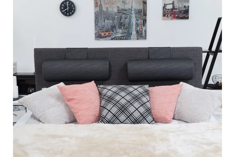 LUX Stor Nakkepude Ancona grå 2-pak - Pakkepris - Møbler - Senge - Sengetilbehør & sengegavl