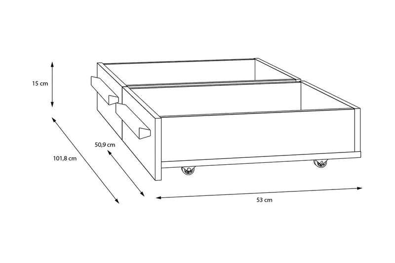 Ahmetbay Sengeskuffe 2 stk - Grå/Brun - Møbler - Senge - Sengetilbehør & sengegavl - Opbevaring til senge