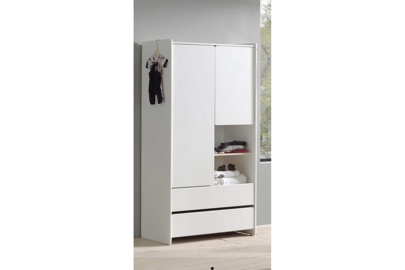 Baby Seng med Kommode Skiftetop Garderobeskab Reol Kiddy 2-dørs - 2-dørs - Møbler - Senge - Sengetilbehør & sengegavl - Opbevaring til senge