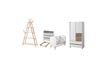 Baby Seng med Kommode Skiftetop Garderobeskab Reol Kiddy 2-dørs - 2-dørs - Møbler - Senge - Sengetilbehør & sengegavl - Opbevaring til senge