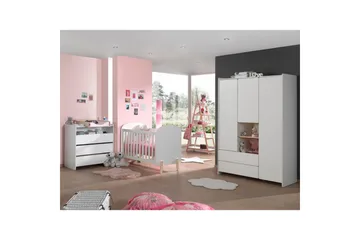 Baby Seng med Kommode Skiftetop Garderobeskab Reol Kiddy 3-døre - 3-døre - Møbler - Senge - Sengetilbehør & sengegavl - Opbevaring til senge