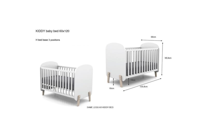 Baby Seng med Kommode Skiftetop Garderobeskab Reol Kiddy 3-døre - 3-døre - Møbler - Senge - Sengetilbehør & sengegavl - Opbevaring til senge