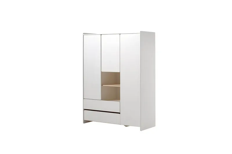 Baby Seng med Kommode Skiftetop Garderobeskab Reol Kiddy 3-døre - 3-døre - Møbler - Senge - Sengetilbehør & sengegavl - Opbevaring til senge