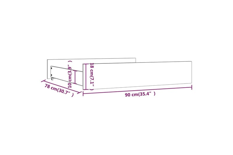 beBasic sengeskuffer 2 stk. massivt fyrretræ hvid - Hvid - Opbevaring til senge - Sengeskuffe