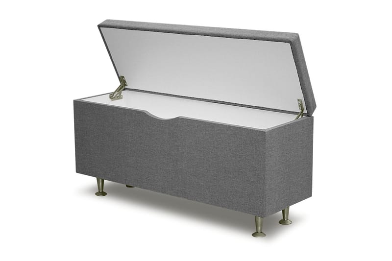Cibele Sengekiste 130 cm - Lysegrå/Metal - Møbler - Senge - Sengetilbehør & sengegavl - Opbevaring til senge - Sengekiste