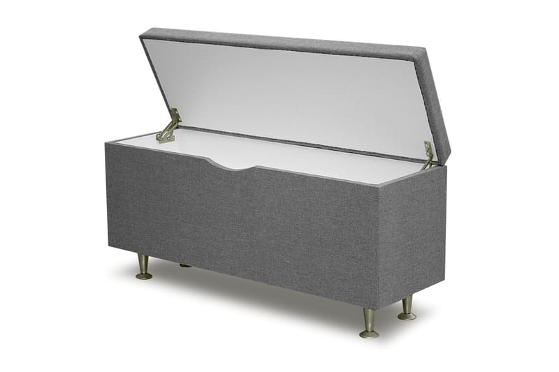 Cibele Sengekiste 130 cm - Lysegrå/Metal - Møbler - Senge - Sengetilbehør & sengegavl - Opbevaring til senge