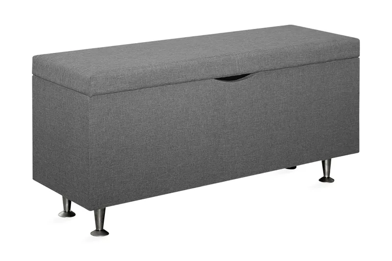 Cibele Sengekiste 130 cm, Lysegrå/Sort